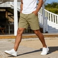 thumbnail image 5 of YLSDY Men's Solid Button Pocket Cargo Shorts, Elastic Waist Design, Outdoor Casual Stylish Shorts Yellow L, 5 of 9