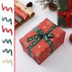 thumbnail image 1 of Cinta bronceada para decoraciones del árbol de Navidad • Papel regalo de poliéster de 500 cm x 2,5 cm • Cinta navideña multicolor con patrón de renos y copos de nieve, 1 of 7