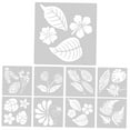 thumbnail image 5 of HINTRMENT Reusable Spray Paint Stencils 9Pcs For Office Decoration White Tropical Style Plant Leaf, 5 of 8