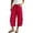 A-Red1496, variant on SONXAHE Womens Solid Cropped Pants Drawstring Waist Casual Travel Bottoms