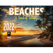 2022 Beaches Scenic Wall Calendar 16-Month X-Large Size 14x22, Beach Paradise Calendar by The KING Company-Monster Calendars
