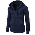thumbnail image 2 of Lilgiuy Men's Sports Fitness Leisure Sweater Fleece Cardigan Sleeveless Hooded Casual Outwear & Jackets Navy（） Fall Fashion for 2022 Spring Winter, 2 of 5