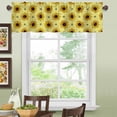 thumbnail image 3 of Valance Curtains for Windows,Cute Bees and Sunflowers Semi Sheer Curtain Valance,Sunflower on Checkered Window Valance Curtains,Short Rod Pocket Window Treatment for Kitchen Living Room 54"x18", 3 of 6