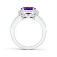thumbnail image 2 of ANGARA Natural Oval 2.28 ct Amethyst Split Shank Halo Ring in 14K White Gold for Women (Size-10x8mm) | February Birthstone, Birthday, Anniversary, Jewelry Gift for Women | Natural Amethyst Ring, 2 of 9