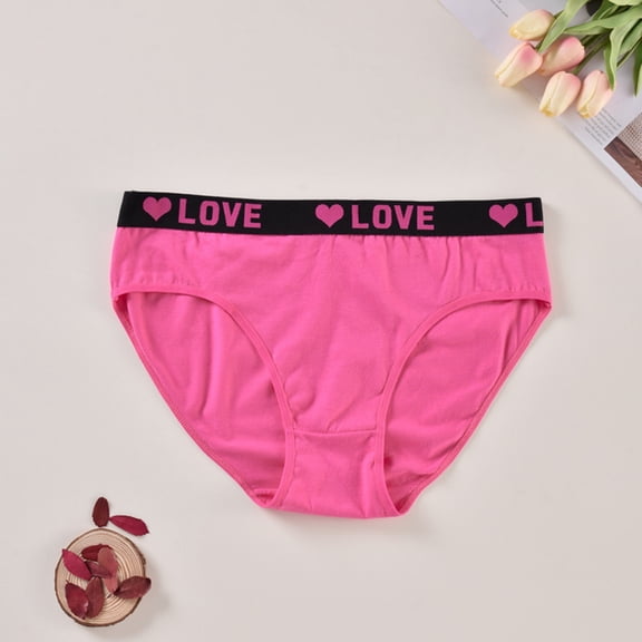 ITSAME Womens Plus Size Briefs Cotton Breathable Stretch Panties Soft Comfort Underwear Hot Pink Size 5XL