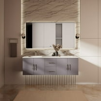 Sonoma 60 in W x 22 in D Dark Grey Double Bath Vanity and Cultured Marble Top