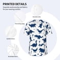 thumbnail image 3 of Goofa Cute Cartoon Dinosaurs Pattern Mens Golf Shirt Baseball T-shirt Moisture Wicking Dry Fit Performance Sport Short Sleeve Striped Golf Polo Shirts-Small, 3 of 7