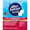 Alka-Seltzer Plus Powerfast Fizz Sinus Congestion & Pain Medicine, Effervescent Tablets, 24 Count