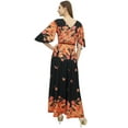 thumbnail image 4 of Bimba Women's Casual Floral Digital Printed Black Long Moss Georgette Dress-26, 4 of 5