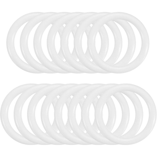 PATIKIL 1 Inch Dream Catcher Rings, 15 Pcs Plastic Macrame Wreath Floral Round Ring Hoop for Home Car DIY Craft Wedding Wall Hanging Decorations, White