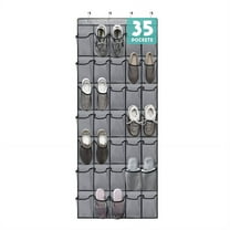 MISSMILE Hanging Shoe Rack Lightweight and Easy to Carry over Door Shoe Organizer Ideal for Travel or Storage Shoe Organizer Door Hanger Gray 35