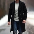 thumbnail image 2 of Dovford Mens Wool Blend Coat Winter Trench Coats Notched Lapel Collar Single Breasted Overcoat Classic Peacoat With Pockets, 2 of 7