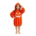 thumbnail image 3 of Halloween Outfit Girls Boys Oversized Pumpkin Hooded Blanket Hoodie Wearable Onesie Kids Cozy Funny Rompe𝐫 Casual Clothes, 3 of 8