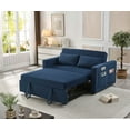 thumbnail image 4 of Noodeniya 54" Twins Pull Out Sofa Bed with 2 Large Side Pockets, Convertible Sleeper Couch, Fabric Loveseat for Small Place, Navy Blue, 4 of 16