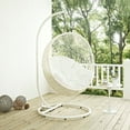 thumbnail image 2 of Modern Contemporary Urban Design Outdoor Patio Balcony Swing Chair, White, Rattan, 2 of 5