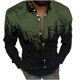 thumbnail image 1 of Hombres Casual Botones 3D Digital Stream Color Print Turndown Camisa de cárdigan de manga larga Pompotops  oipoqjl28587, 1 of 3