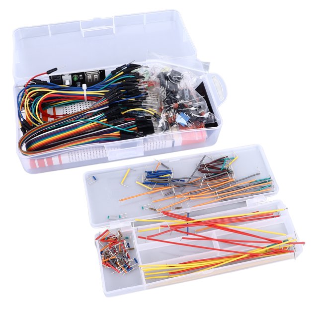 Electronics Starter Kit, Resistor 830 Hole Breadboard Potentiometer Electronic Component Kit for Beginners