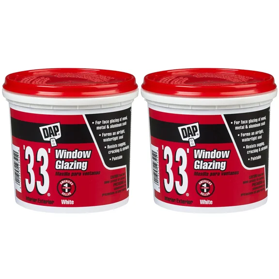 2 Pack of 1 Gal Dap 12019 White #33 Glazing Glazing Compound