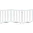 thumbnail image 5 of Wooden Free Standing Foldable Dog Gate Indoor – 24" High,Step-Over Safety Pet Gate for Doorways, Stairs, Hallways, Indoor Dog Barrier for Small to Medium Dogs & Puppies, White, 5 of 6