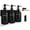 Black, variant on Nurforta Shampoo and Conditioner Dispenser - Shower Soap Dispenser Wall Mounted - 17 fl oz Set of 3 Brown Plastic Bottles with Stainless Steel Pumps & No-Drill Adhesive Holders for Bathroom