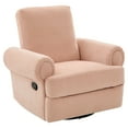 thumbnail image 5 of Harper & Bright Designs Convertible Chaise Lounge Indoor, Chenille Manual Recliner Single Sofa, Accent Chair with Adjustable Backrest for Living Room, Pink, 5 of 14