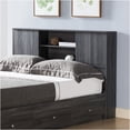 thumbnail image 3 of JERFIT Twin Size Bookcase Headboard with Sliding Doors, 4-Shelf Storage Cubby Organizer, Grey, 3 of 6