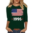 thumbnail image 2 of HOMBOM T-Shirts for Women Summer Graphic Tees Graphic Retro 1996 Print Crew Neck Green 3/4 Sleeve Ladies Tops Soft, 2 of 4