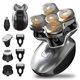 thumbnail image 5 of Afeitadora de cabeza eléctrica inalámbrica para hombre, maquinilla de afeitar portátil, recargable, en seco y húmedo, afeitadora de cabeza calva, recortadora de nariz, afeitadora Facial, 5 of 7