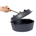 thumbnail image 5 of Pre-Seasoned Cast Iron Dutch Oven With Skillet Lid 6 Quart Heavy Duty Outdoor Cooking Pot For Camping Fireplace BBQ And Baking Includes Durable Iron Pot Rack, 5 of 13