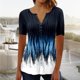 thumbnail image 2 of Tops de Manga Corta con Cuello en V para Mujeres, Moda de Verano Sexy Plegado Impreso Botón Regular para Fiesta Y Ocasional, 2 of 5