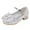 Silver, variant on Zshosam Princess Shoes Girls Heels Dress Shoes Mary Jane Rhinestone Bows Pumps Low Heel Princess Flower Wedding Party (Silver,10)