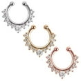 thumbnail image 4 of Yesbay U-shape Non Piercing Fake Clip On Septum Clicker Nose Ear Lip Ring Hoop, 4 of 6
