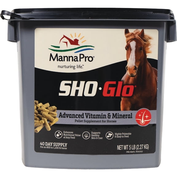 Manna Pro Sho-Glo Livestock Mineral Supplement for Horse - Mineral Supplement - All Lifestages — Residential Use, Standard Application