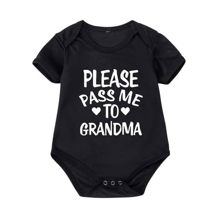 

BELLZELY Toddler Girl Clothes Clearance Toddler Baby Girls Boys Short Sleeve Letter Print T-Shirt Jumpsuit Romper