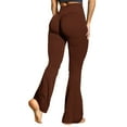 thumbnail image 2 of Audhol Flare Leggings for Women Women's Yoga Sweatpants Seamless High Waisted Athletic Flare Leggings Pants Ladies Stretchy Solid Color Bell Bottoms Yoga Pants Women Brown XL, 2 of 9