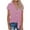 Pink, variant on Shirts for Womens Dressy Casual Plus Size New Solid Color Quarter Stand Up Collar Cotton Linen Casual Pullover Shirt