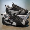 thumbnail image 6 of Men's Breathable Lightweight Running Shoes Thick Soft Sole Casual Lace Up Low Cut Round Toe Outdoor Sports Sneakers（Black，Size 7.5), 6 of 8