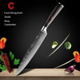 thumbnail image 4 of MDHAND 8 inch Damascus Pattern Carbon Steel Cutlery With Nonslip Handle ,Slicing Knife, 4 of 8