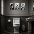thumbnail image 4 of ZHONGYUTONG Funny Bathroom Wall Decor 3 Pieces Puppy Dog Sitting on Toilet Reading Newspaper Poster Prints Black White Animal in Toilet Canvas Artwork (24.00" x 36.00" x 3PCS), 4 of 6