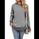 thumbnail image 3 of Sudadera de Mujer de Larga con Cuello Redondo y Rayas para Otoño. Gris L, 3 of 9