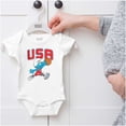 thumbnail image 5 of The Smurfs Basketball Player Team USA Bodysuit Jumper Boys Infant Baby Brisco Brands NB, 5 of 6