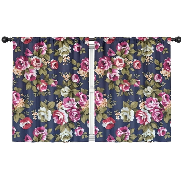 Blackout Kids Curtains,Pioneer Flower Floral Print Pattern Childrens Insulated Curtains Set Of 2,Bedroom Essentials,Toddler Room Decor 42"x54"
