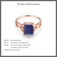 thumbnail image 5 of Gem Stone King 2.06 Ct Emerald Cut Blue Lapis 18K Rose Gold Plated Silver Ring (Size 8), 5 of 5
