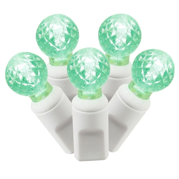 Set of 100 Green Commercial Grade LED G12 Berry Christmas Lights 4