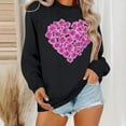 thumbnail image 2 of ibuvkizy Valentine's Day!Womens Sweatshirt Round Neck Lover's Love Print Sweatshirt Long Sleeved Pullover Top/shirt Black,XXL, 2 of 6
