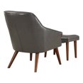 thumbnail image 4 of Waneta Chair and Ottoman in Pewter Gray Faux Leather with Medium Espresso Legs, 4 of 8