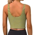 thumbnail image 4 of Goofa Mardi Gras Purple Yellow Plaid Printed Sports Bras for Women, High Impact Running Bra Workout Crop Tank Tops Longline Sports Bra Push up-Small, 4 of 9