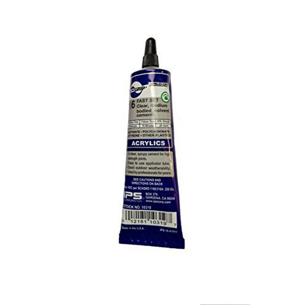 IPS WeldOn 16 Acrylic Plastic Cement, 1.5 oz Tube
