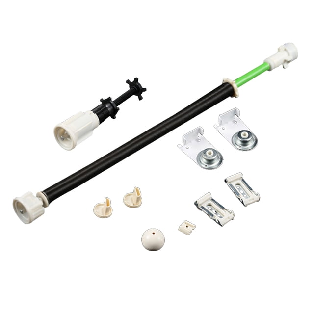 persianas de rodillo primavera sunnimix plástico + metal accesorios para cortinas diy Set de resorte de rodillo 36 mm con tubo negro texturizado, eje verde y extremos blancos; incluye dos soportes metálicos, hebillas, topes y cabeza de bloqueo de bola, tamaño aprox. 31x3 cm, para persianas más anchas que 600 mm. Además, a menudo se usa como repuesto de cortina enrollable para reparación DIY.