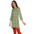 thumbnail image 2 of Moomaya Robes Tuniques Courtes en Poly-Crêpe pour Femmes Kurti Imprimé Mini Tenue d'Été, 2 of 5